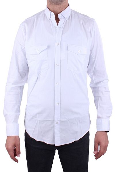 DAGOSTER DMG23-118783 Λευκό Ποπλίνα Casual Κανονική Μακρυμάνικη Ανδρική Πουκάμισο