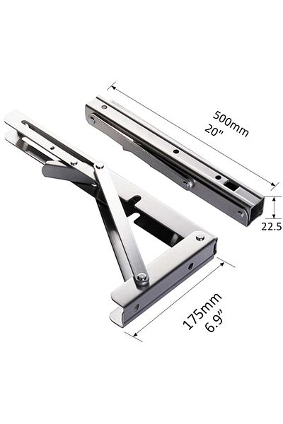 Choice 20inch 2pcs 2pc Folding Shelf Brackets Heavy Duty Stainless Steel Diy Wall Mounted Collapsible Furni