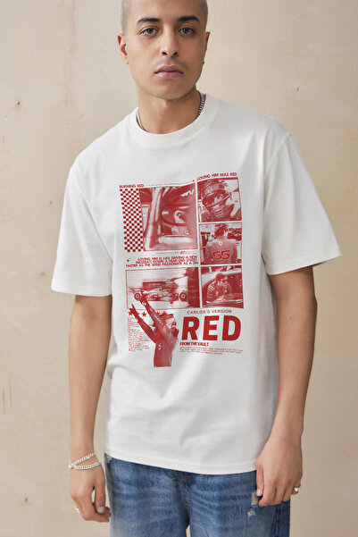 Tee&more. تي شيرت كارلوس ساينز جونيور مطبوع للجنسين مقاس كبير Y2K بريميوم