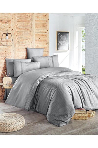 Ceyizza Set de lenjerie de pat dublu Fulya Gala Ranforce (6 piese)