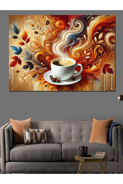 Tablomega Καλλιτεχνικό Smoky Coffee Διακοσμητικός Καμβάς - Ξύλινος Πίνακας MDF