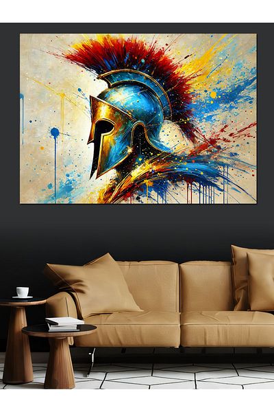 Tablomega Διακοσμητικός καμβάς Spartan Warrior Art - Ξύλινος πίνακας MDF