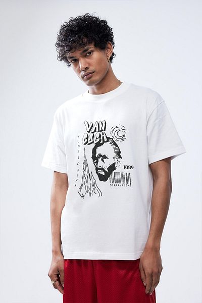 Tee&more. Van Gogh Printed Unisex Oversize Premium T-shirt