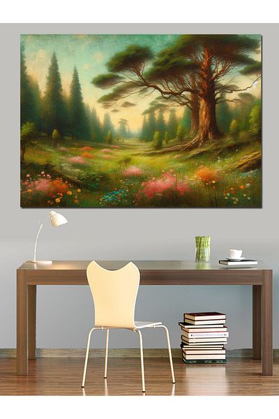 Tablomega Pânză Decorativă Peisaj Pădure - Lemn MDF