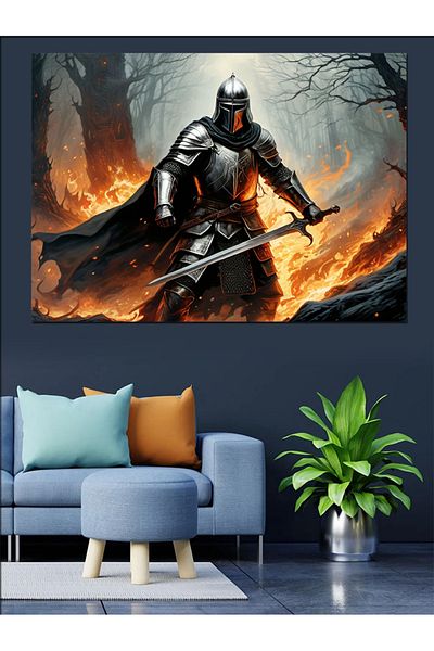 Tablomega Pânză Decorativă Warrior Knight - Lemn MDF