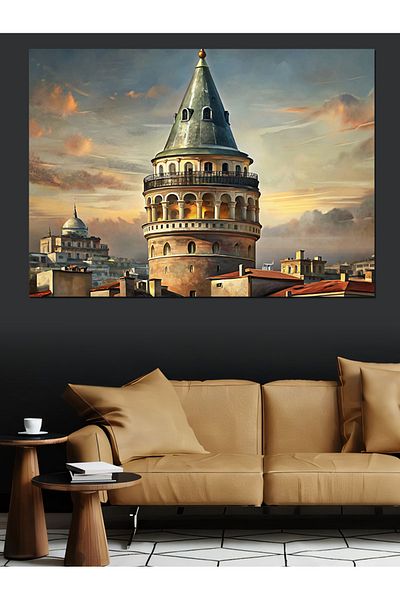 Tablomega Pânză Decorativă Turnul Galata - Lemn MDF