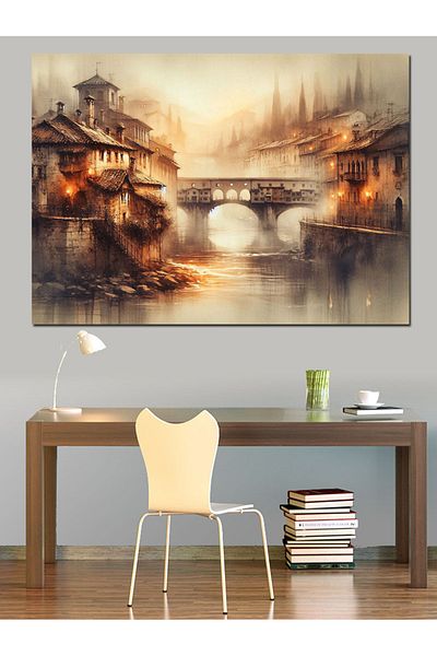 Tablomega Pânză decorativă Podul de ceață - Lemn MDF