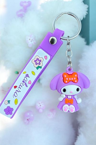 Piramit Kırtasiye Cute Keychain 3D Silicone Figured Colorful Keyring Bag Wallet Ornament Accessory