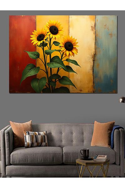 Tablomega Pânză decorativă Sunny Sunflowers - Lemn MDF