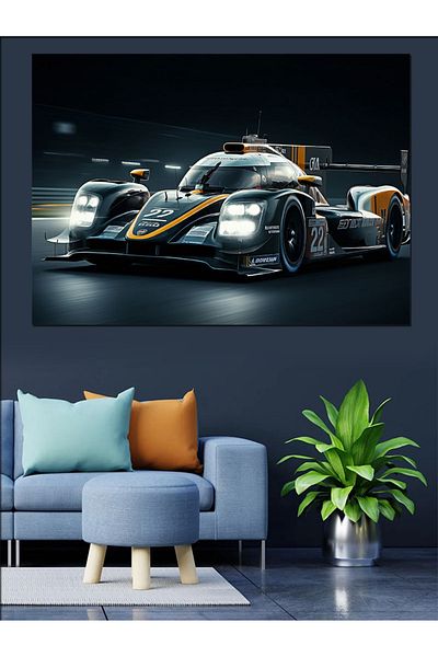 Tablomega Canvas Decorativ Rac Auto Racing Track Action - MDF Lemn