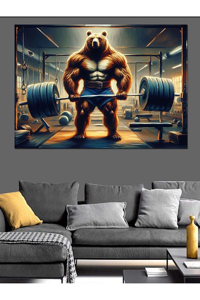 Tablomega Pânză decorativă Strong Bear - Lemn MDF