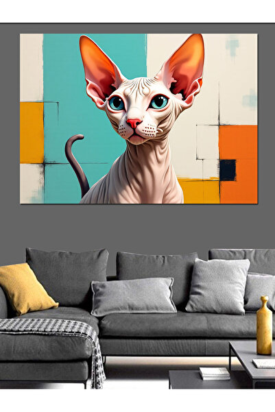 ekart Sfenks Cinsi Kedi Dekoratif Kanvas - Mdf Ahşap Tablo