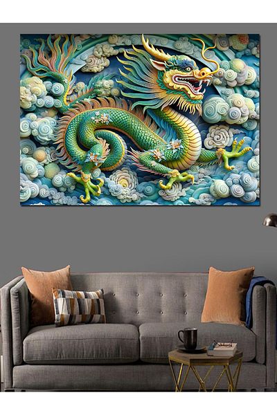 Tablomega Pânză decorativă Dance of the Dragon - Lemn MDF