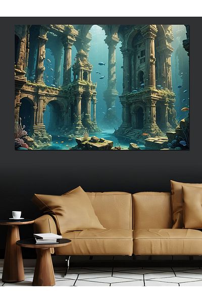 Tablomega Pânză decorativă Sunken City - Lemn MDF