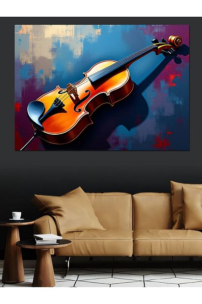 Tablomega Pânză decorativă cu design clasic de vioară - MDF Lemn