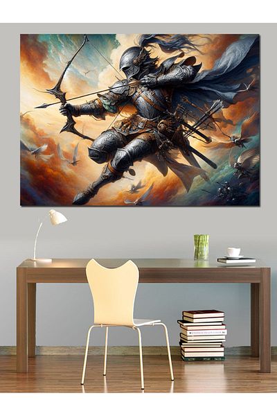Tablomega Pânză decorativă Warrior Armed - Lemn MDF