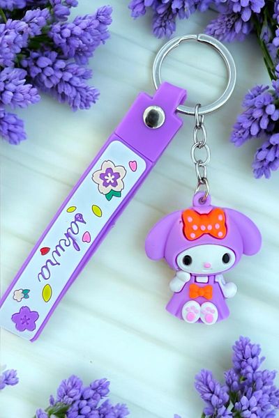 Piramit Kırtasiye Cute Keychain 3D Silicone Figured Colorful Keyring Bag Wallet Ornament Accessory