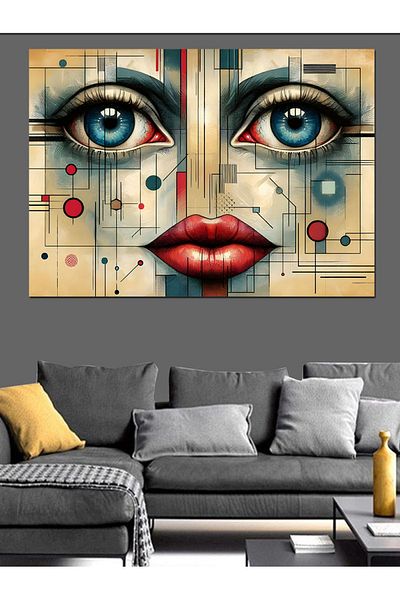 Tablomega Pânză decorativă cu față geometrică - Lemn MDF