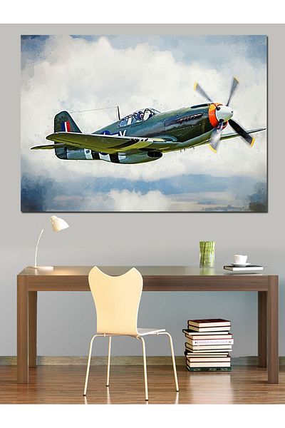 Tablomega Canvas Decorativ Avion de Luptă - Lemn MDF