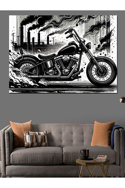 Tablomega Pânză decorativă pentru desen motociclete - Lemn MDF
