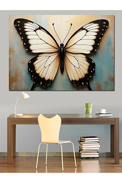 KanvasSepeti Pânză decorativă cu fluturi rafinate - Pictură în ulei, texturat...