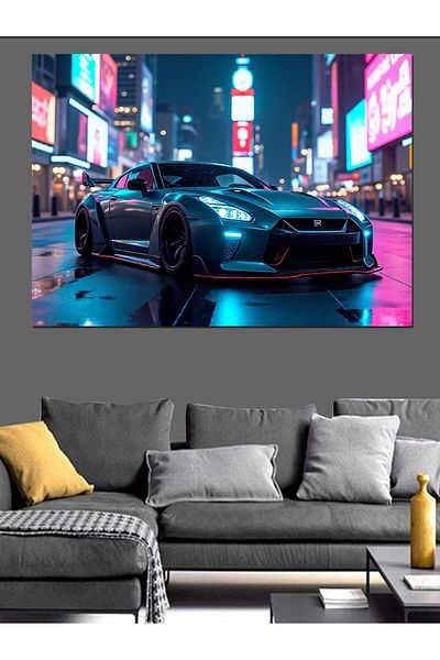 Tablomega Διακοσμητικός καμβάς Night Sports Car - Ξύλινη επιφάνεια MDF