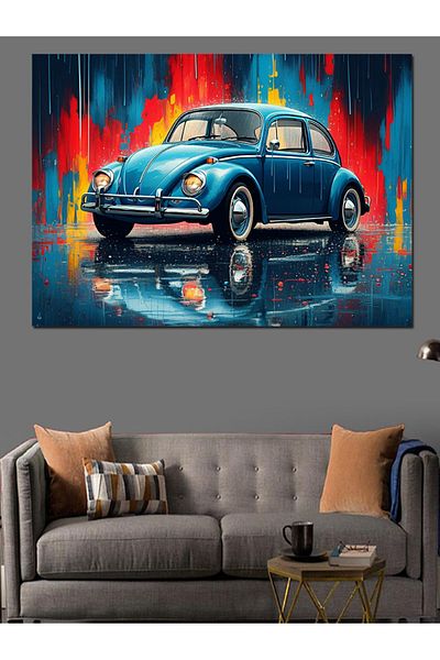 Tablomega Pânză decorativă Blue Retro Vosvos Design - MDF Lemn