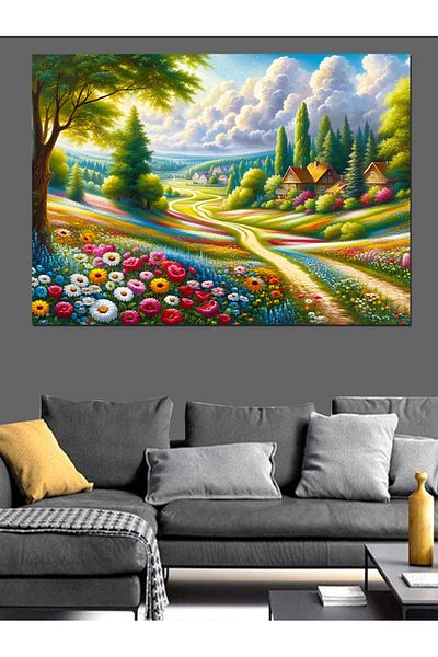 Tablomega Calea colorată a primăverii Pânză decorativă - Lemn MDF