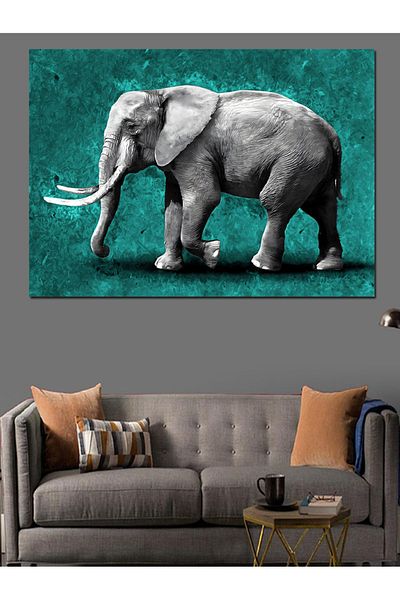 Tablomega Pânză decorativă elefant drăguț - pictură din lemn MDF