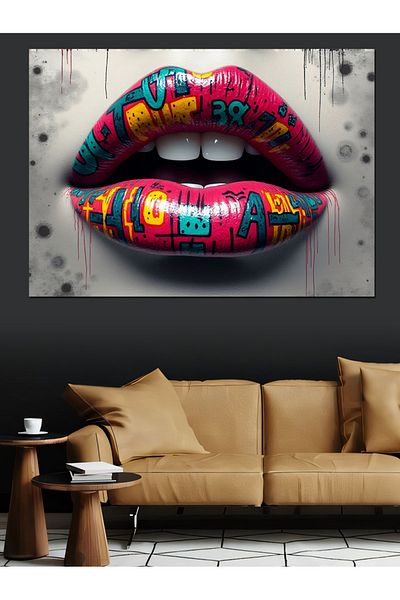Tablomega Pânză decorativă Graffiti Lip Design - MDF Lemn