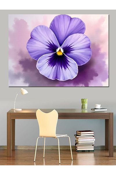 Tablomega Pânză decorativă cu flori violet - MDF Lemn