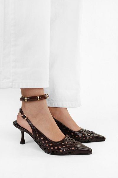 Shoeberry Women's Jade Bitter Brown Skin Stiletto