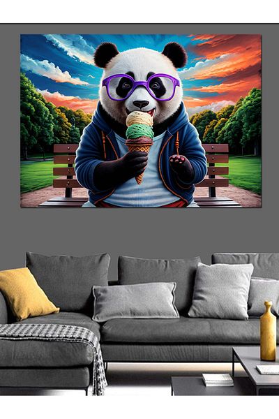 Tablomega O moment cu panda Canvas Decorative - MDF Lemn Table