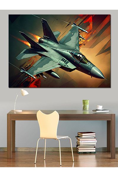 Tablomega Pânză decorativă Manevra Avioanelor cu Reziduuri - Lemn MDF