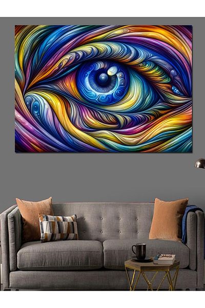 Tablomega Pânză decorativă pentru ochi colorate - Lemn MDF
