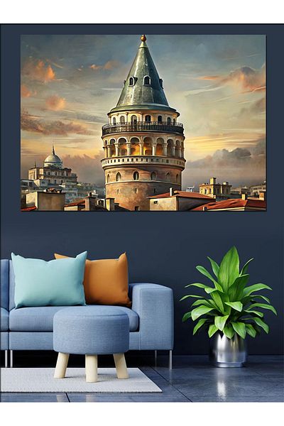 Tablomega Pânză Decorativă Turnul Galata - Lemn MDF