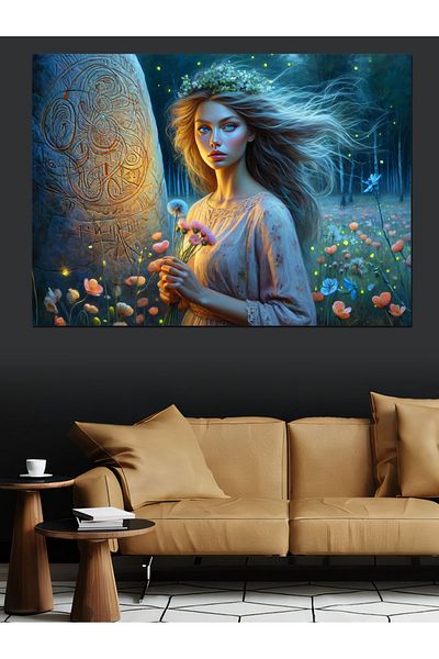 Tablomega Pânză decorativă pentru femei Windy - Lemn MDF