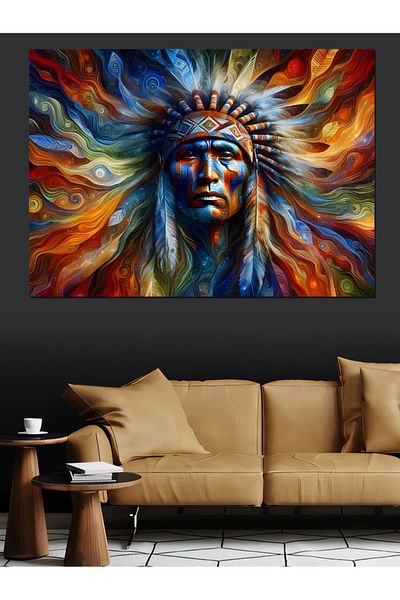 Tablomega Pânză Decorativă Om Indian - Lemn MDF
