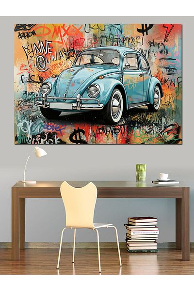 Tablomega Pânză decorativă Graffiti Classic Car - Lemn MDF