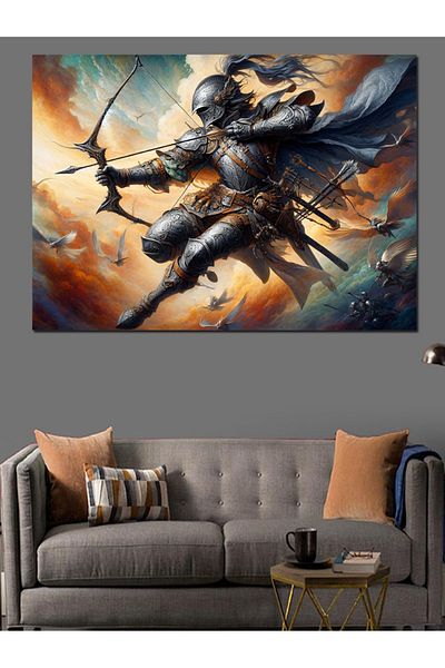 Tablomega Pânză decorativă Warrior Armed - Lemn MDF