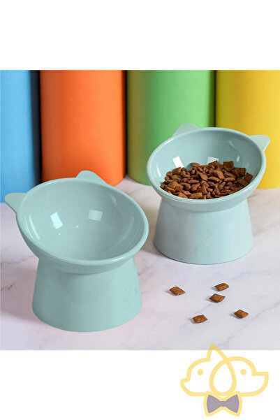 PapyonPet 2 Adet Eğimli Mama Ve Su Kabı Boyun Koruyucu Kedi Köpek Mama Kabı Evcil Hayvan Mama Kasesi Mama Kabı