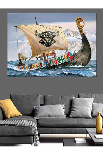 Tablomega Pânză decorativă Viking Ship - Lemn MDF
