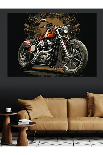Tablomega Pânză decorativă pentru motociclete Chopper - MDF Lemn
