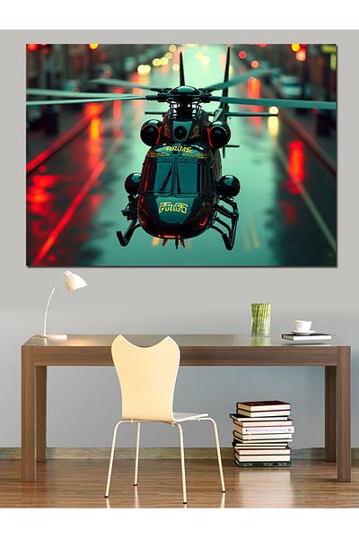Tablomega Elicopter în cer Pânză decorativă - Lemn MDF
