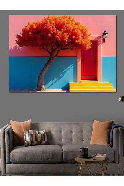 Tablomega Pânză decorativă Red Tree Landscape - MDF Lemn