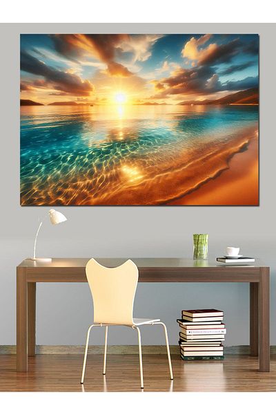 Tablomega Pânză decorativă Golden Beach - Lemn MDF