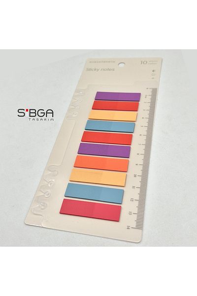 sibga tasarım Transparent Colored Post-It Note Paper - 200 Sheets Bookmark Sticker