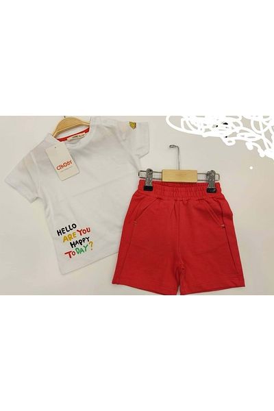 Çikoby Çiko by Red Baby Boy Tshirt Shorts Red