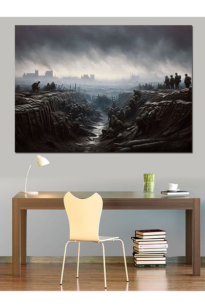 Tablomega Pânză decorativă Frontul Războiului - Lemn MDF