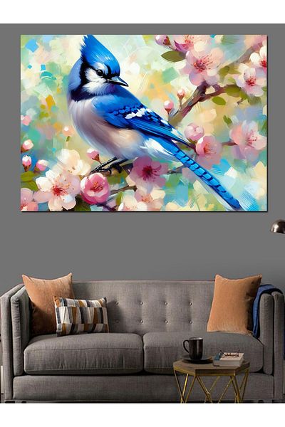 Tablomega Pânză decorativă Blue Bird - Lemn MDF